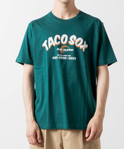 WEGO（ウィゴー）の「WEGO/アーチロゴプリント半袖Tシャツ（Tシャツ/カットソー・メンズ・ダークグリーン/イエロー・SMALL/MEDIUM/X-LARGE/LARGE）」の5枚目の写真