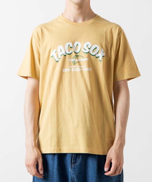 WEGO（ウィゴー）の「WEGO/アーチロゴプリント半袖Tシャツ（Tシャツ/カットソー・メンズ・ダークグリーン/イエロー・SMALL/MEDIUM/X-LARGE/LARGE）」の8枚目の写真
