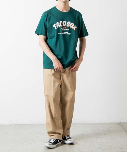 WEGO（ウィゴー）の「WEGO/アーチロゴプリント半袖Tシャツ（Tシャツ/カットソー・メンズ・ダークグリーン/イエロー・SMALL/MEDIUM/X-LARGE/LARGE）」の13枚目の写真