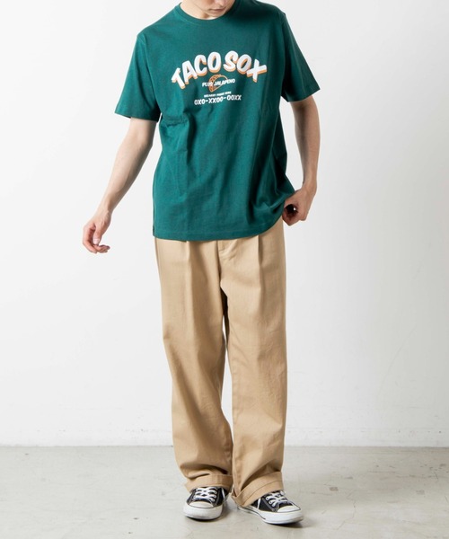 WEGO（ウィゴー）の「WEGO/アーチロゴプリント半袖Tシャツ（Tシャツ/カットソー・メンズ・ダークグリーン/イエロー・SMALL/MEDIUM/X-LARGE/LARGE）」の6枚目の写真