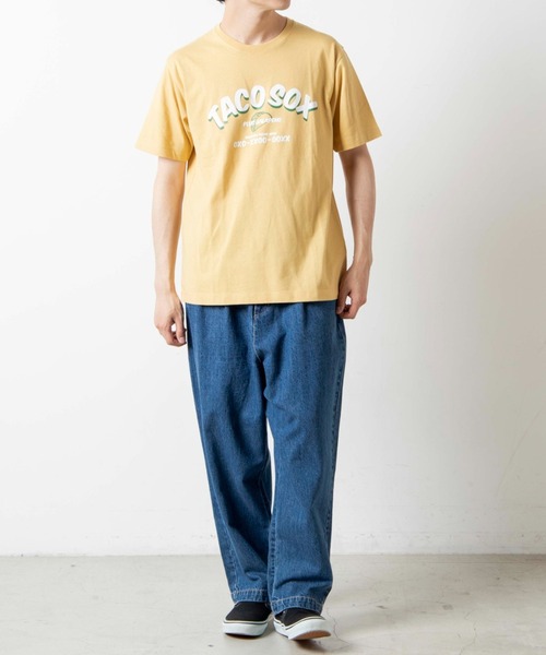 WEGO（ウィゴー）の「WEGO/アーチロゴプリント半袖Tシャツ（Tシャツ/カットソー・メンズ・ダークグリーン/イエロー・SMALL/MEDIUM/X-LARGE/LARGE）」の11枚目の写真