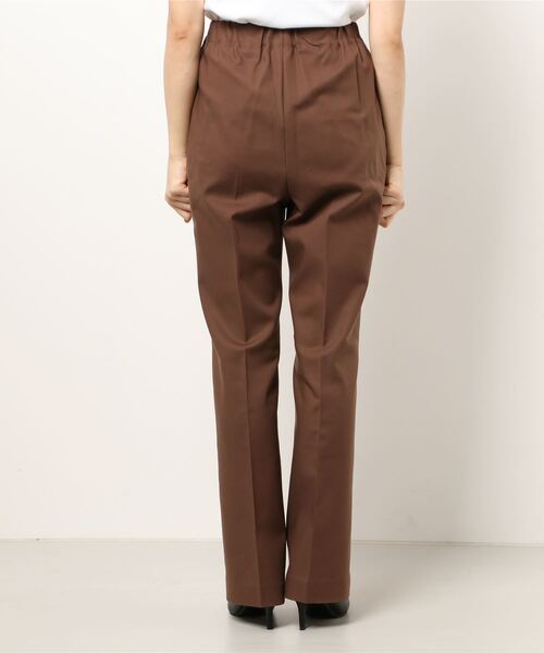 FIL DE FER（フィルデフェール）の「ダブルクロスストレッチ　イージーフレアパンツ（スラックス・レディース・ブラック/ブラウン・FREE）」の5枚目の写真