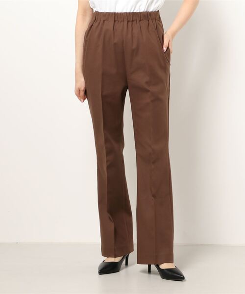 FIL DE FER（フィルデフェール）の「ダブルクロスストレッチ　イージーフレアパンツ（スラックス・レディース・ブラック/ブラウン・FREE）」の18枚目の写真