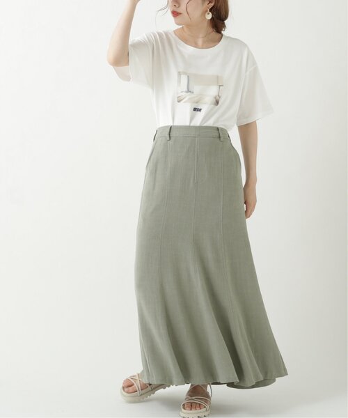 RAY CASSIN（レイカズン）の「レーヨンリネンマーメイドスカート（スカート・レディース・ベージュ/カーキ/キナリ・FREE）」の5枚目の写真