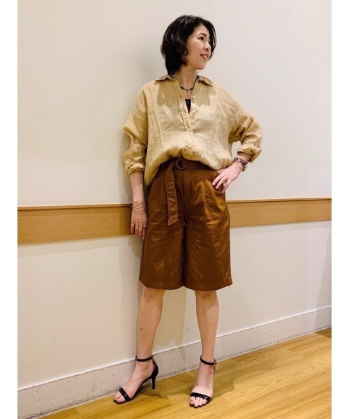 GAP(ギャップ)の「ハイライズ ベルト ショートパンツ(その他パンツ・レディース・その他/ベージュ/ブラック・6/8/000/4/0/2/00)」の14枚目の写真