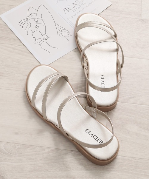 Honeys（ハニーズ）の「ナローストラップサンダル（サンダル・レディース・ゴールド/ブラック/ホワイト・S/M/L）」の19枚目の写真