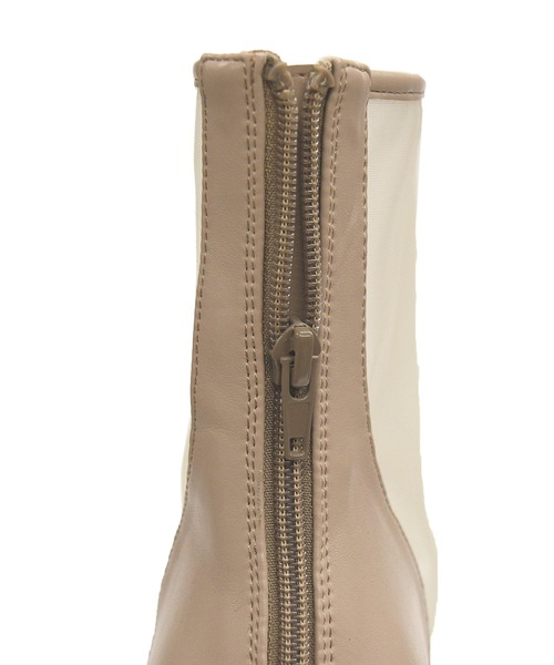 NOFALL（ノーフォール）の「シアー厚底ショートブーツ（ブーツ・レディース・ブラック/アイボリー/ブラック系その他/グレイッシュベージュ・LL/3L/SS/S/M/L）」の8枚目の写真