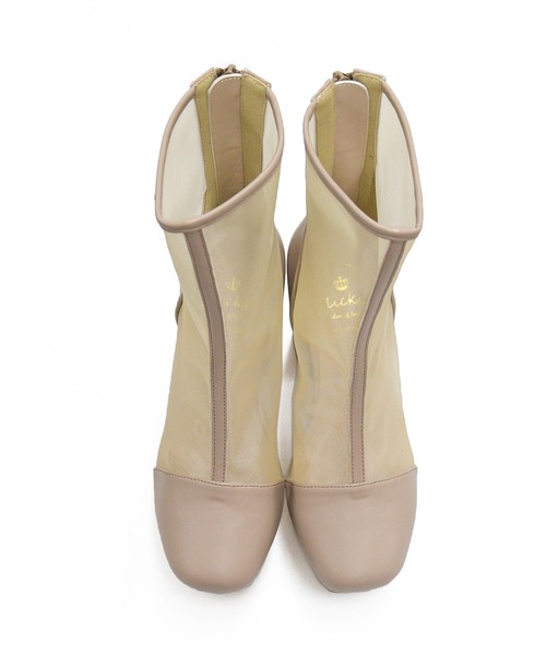 NOFALL（ノーフォール）の「シアー厚底ショートブーツ（ブーツ・レディース・ブラック/アイボリー/ブラック系その他/グレイッシュベージュ・LL/3L/SS/S/M/L）」の9枚目の写真