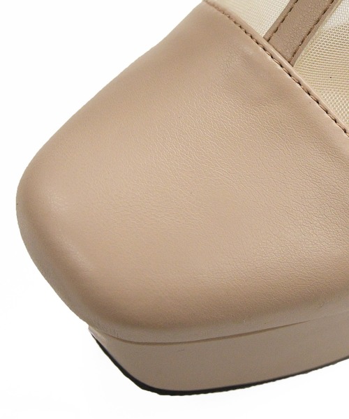 NOFALL（ノーフォール）の「シアー厚底ショートブーツ（ブーツ・レディース・ブラック/アイボリー/ブラック系その他/グレイッシュベージュ・LL/3L/SS/S/M/L）」の10枚目の写真