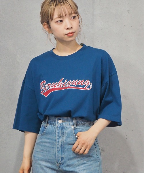 tiptop(ティップトップ)の「2021SS カレッジロゴBIGTシャツ(Tシャツ/カットソー・レディース・オフホワイト/スミクロ/グリーン/ブルー/ネイビー/グリーン系その他/ホワイト系その他・FREE)」の7枚目の写真
