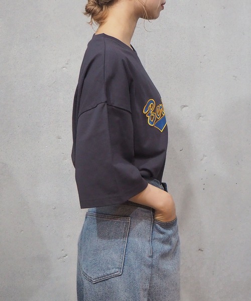tiptop(ティップトップ)の「2021SS カレッジロゴBIGTシャツ(Tシャツ/カットソー・レディース・オフホワイト/スミクロ/グリーン/ブルー/ネイビー/グリーン系その他/ホワイト系その他・FREE)」の12枚目の写真
