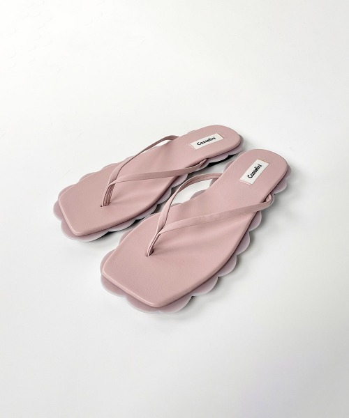 LIPSTAR（リップスター）の「【WEB別注】≪Casselini／キャセリーニ≫スカラップビーチサンダル（サンダル・レディース・ブラック/パープル/グリーン・23.5cm/24.5cm）」の3枚目の写真