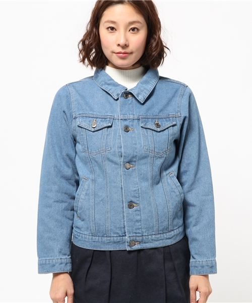 WEGO(ウィゴー)の「WEGO/ショート丈Gジャン(デニムジャケット・レディース・ホワイト/インディゴブルー/ダークインディゴブルー・FREE)」の12枚目の写真