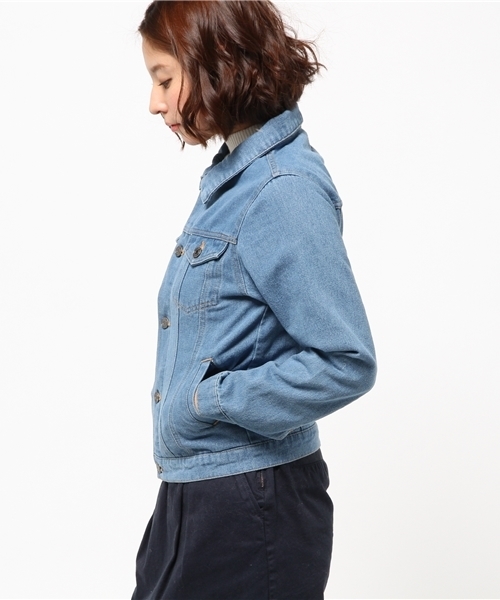 WEGO(ウィゴー)の「WEGO/ショート丈Gジャン(デニムジャケット・レディース・ホワイト/インディゴブルー/ダークインディゴブルー・FREE)」の6枚目の写真