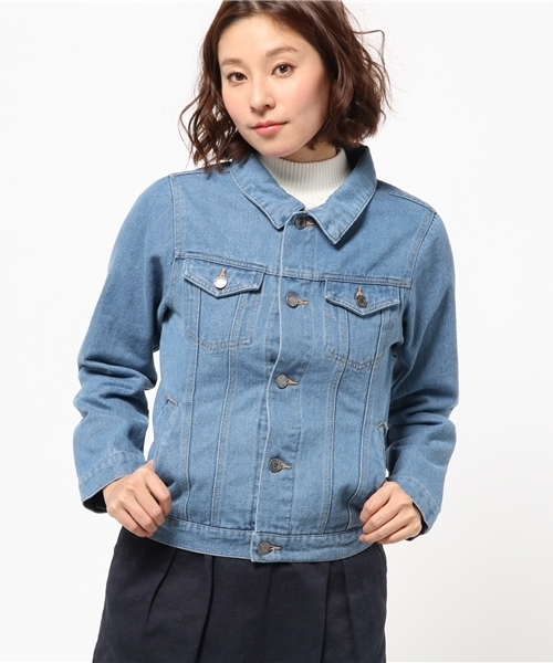 WEGO(ウィゴー)の「WEGO/ショート丈Gジャン(デニムジャケット・レディース・ホワイト/インディゴブルー/ダークインディゴブルー・FREE)」の15枚目の写真
