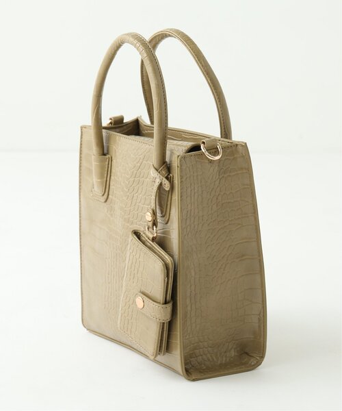 RAY CASSIN（レイカズン）の「パスケース付型押し2WAYバッグ（ショルダーバッグ・レディース・ブラウン/カーキ/グレイッシュベージュ・FREE）」の11枚目の写真