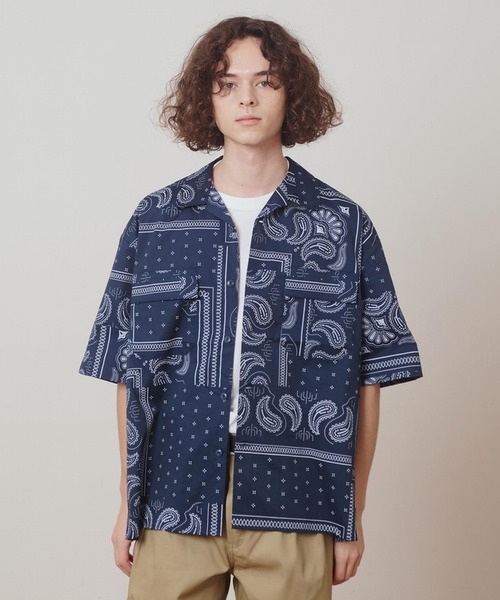 Dickies（ディッキーズ）の「【Dickies】WORK SHIRT / ディッキーズ 半袖 ワークシャツ（シャツ/ブラウス・メンズ・ベージュ/ネイビー/ブラック/レオパード/ピンク/ストライプ/ブラック系その他/ライトグレー/グリーン/マルチ/カモフラージュ/アニマル・L/M/S/XL）」の3枚目の写真