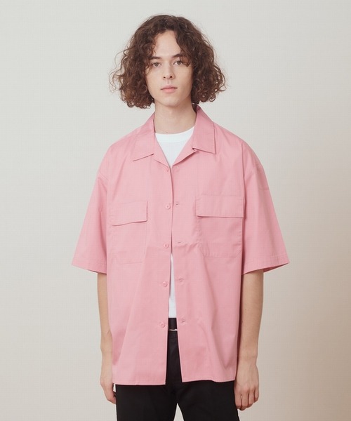 Dickies（ディッキーズ）の「【Dickies】WORK SHIRT / ディッキーズ 半袖 ワークシャツ（シャツ/ブラウス・メンズ・ベージュ/ネイビー/ブラック/レオパード/ピンク/ストライプ/ブラック系その他/ライトグレー/グリーン/マルチ/カモフラージュ/アニマル・L/M/S/XL）」の7枚目の写真