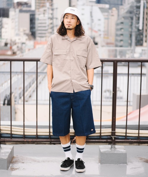 Dickies（ディッキーズ）の「【Dickies】WORK SHIRT / ディッキーズ 半袖 ワークシャツ（シャツ/ブラウス・メンズ・ベージュ/ネイビー/ブラック/レオパード/ピンク/ストライプ/ブラック系その他/ライトグレー/グリーン/マルチ/カモフラージュ/アニマル・L/M/S/XL）」の19枚目の写真