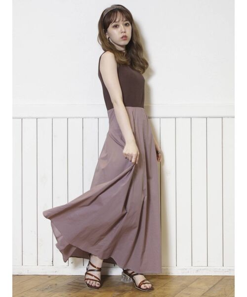 dazzlin（ダズリン）の「バックレースアップコンビワンピース（ワンピース・レディース・ブラウン/グレー/アイボリー・FREE）」の10枚目の写真