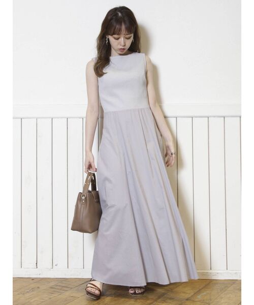 dazzlin（ダズリン）の「バックレースアップコンビワンピース（ワンピース・レディース・ブラウン/グレー/アイボリー・FREE）」の6枚目の写真