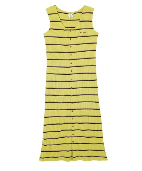 X-girl（エックスガール）の「MULTI STRIPE DRESS（ワンピース・レディース・ブラック/ホワイト/ライトグリーン・S/M）」の11枚目の写真