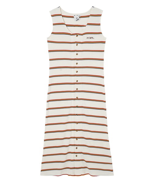 X-girl（エックスガール）の「MULTI STRIPE DRESS（ワンピース・レディース・ブラック/ホワイト/ライトグリーン・S/M）」の13枚目の写真