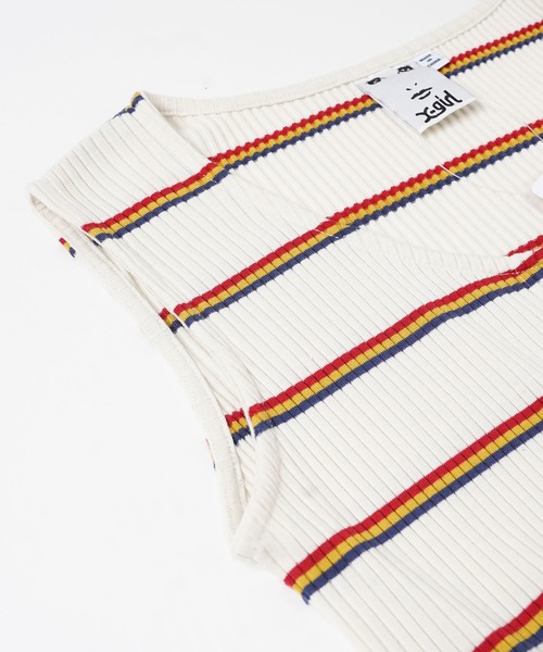 X-girl（エックスガール）の「MULTI STRIPE DRESS（ワンピース・レディース・ブラック/ホワイト/ライトグリーン・S/M）」の16枚目の写真