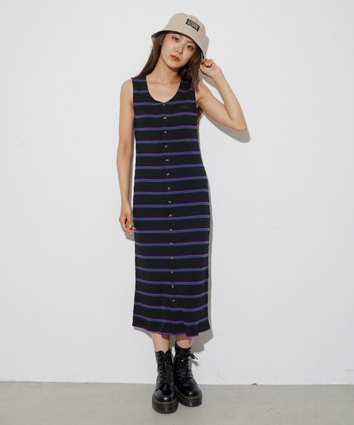 X-girl（エックスガール）の「MULTI STRIPE DRESS（ワンピース
