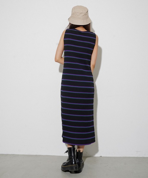 X-girl（エックスガール）の「MULTI STRIPE DRESS（ワンピース・レディース・ブラック/ホワイト/ライトグリーン・S/M）」の10枚目の写真