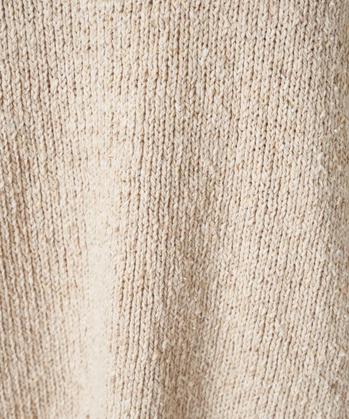 BEARDSLEY(ビアズリー)の「コットン素材 袖ギャザーコットンニット(ニット/セーター・レディース・ベージュ/グリーン・FREE)」の4枚目の写真