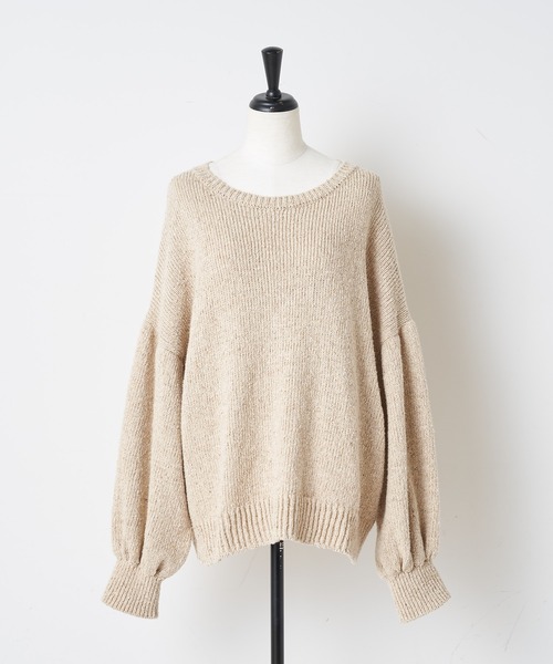 BEARDSLEY - 未使用近　ビアズリー コットンニット　定価23,100 BEARDSLEY（ビアズリー）の「コットン素材 袖ギャザーコットン