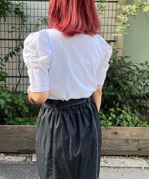 MAJESTIC LEGON（マジェスティックレゴン）の「コンシャススリーブカットトップス（Tシャツ/カットソー・レディース・ブラウン/オフホワイト/ブルー系その他2/ブルー系その他4/ピンク系その他2・SMALL/MEDIUM）」の18枚目の写真