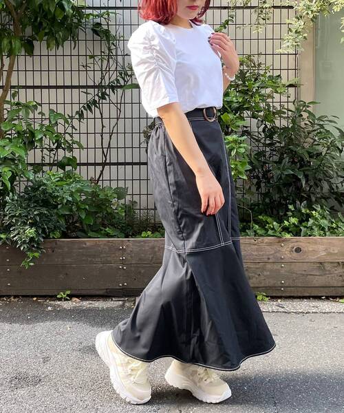 MAJESTIC LEGON（マジェスティックレゴン）の「コンシャススリーブカットトップス（Tシャツ/カットソー・レディース・ブラウン/オフホワイト/ブルー系その他2/ブルー系その他4/ピンク系その他2・SMALL/MEDIUM）」の12枚目の写真