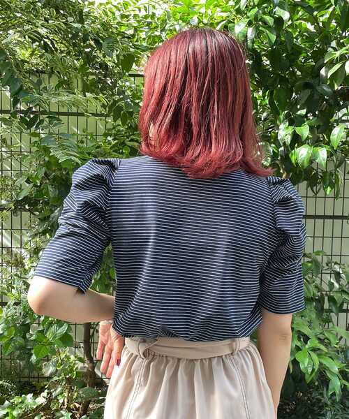 MAJESTIC LEGON（マジェスティックレゴン）の「コンシャススリーブカットトップス（Tシャツ/カットソー・レディース・ブラウン/オフホワイト/ブルー系その他2/ブルー系その他4/ピンク系その他2・SMALL/MEDIUM）」の20枚目の写真