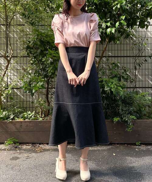 MAJESTIC LEGON（マジェスティックレゴン）の「コンシャススリーブカットトップス（Tシャツ/カットソー・レディース・ブラウン/オフホワイト/ブルー系その他2/ブルー系その他4/ピンク系その他2・SMALL/MEDIUM）」の15枚目の写真