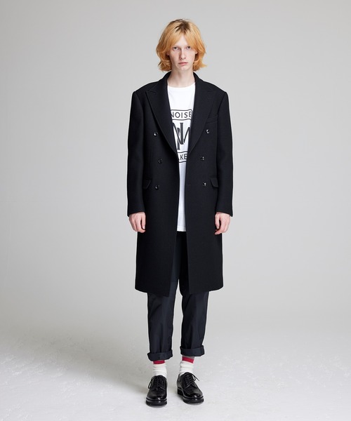 NOISE MAKER（ノイズメーカー）の「バンダナ柄裏地ダブルブレストチェスターコート【ブラック】（チェスターコート・メンズ・ブラック・MEDIUM/LARGE/X-LARGE）」の3枚目の写真