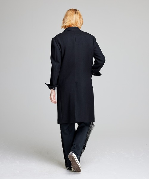 NOISE MAKER（ノイズメーカー）の「バンダナ柄裏地ダブルブレストチェスターコート【ブラック】（チェスターコート・メンズ・ブラック・MEDIUM/LARGE/X-LARGE）」の11枚目の写真