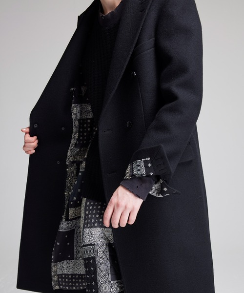 NOISE MAKER（ノイズメーカー）の「バンダナ柄裏地ダブルブレストチェスターコート【ブラック】（チェスターコート・メンズ・ブラック・MEDIUM/LARGE/X-LARGE）」の16枚目の写真