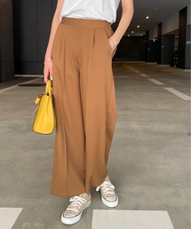 Meli rich | ロングシーズン使える。ウールライクセンタープレスパンツ(スラックス)