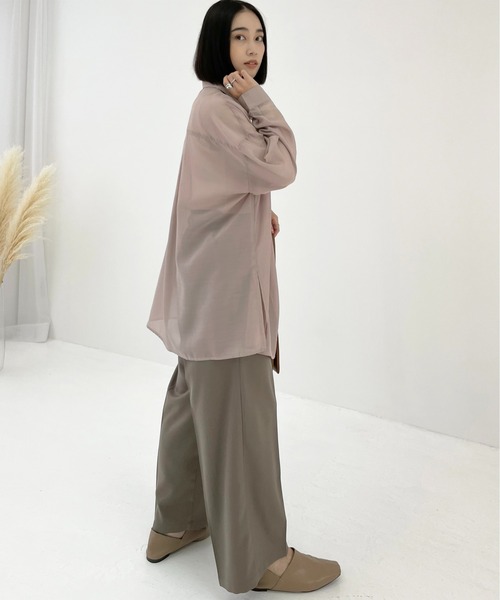 Meli rich(メリーリッチ)の「ロングシーズン使える。カラーセンタープレスパンツ(スラックス・レディース・ブラック/ブラウン/アイボリー/キャメル/グレイッシュベージュ/ダークオレンジ・MEDIUM)」の16枚目の写真