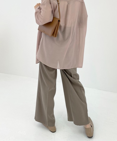 Meli rich(メリーリッチ)の「ロングシーズン使える。カラーセンタープレスパンツ(スラックス・レディース・ブラック/ブラウン/アイボリー/キャメル/グレイッシュベージュ/ダークオレンジ・MEDIUM)」の17枚目の写真