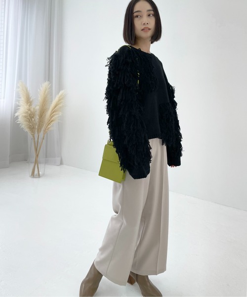 Meli rich(メリーリッチ)の「ロングシーズン使える。カラーセンタープレスパンツ(スラックス・レディース・ブラック/ブラウン/アイボリー/キャメル/グレイッシュベージュ/ダークオレンジ・MEDIUM)」の14枚目の写真