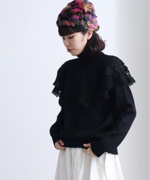 bulle de savon | Kid mohair　花びらタートルプルオーバー(ニット/セーター)