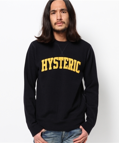 HYSTERIC GLAMOUR(ヒステリックグラマー)の「COLLEGE FRONT pt スウェット(スウェット・メンズ・レッド/グリーン/ネイビー・SMALL/LARGE/MEDIUM)」の2枚目の写真