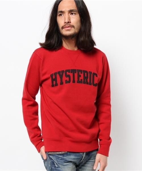 HYSTERIC GLAMOUR(ヒステリックグラマー)の「COLLEGE FRONT pt スウェット(スウェット・メンズ・レッド/グリーン/ネイビー・SMALL/LARGE/MEDIUM)」の3枚目の写真