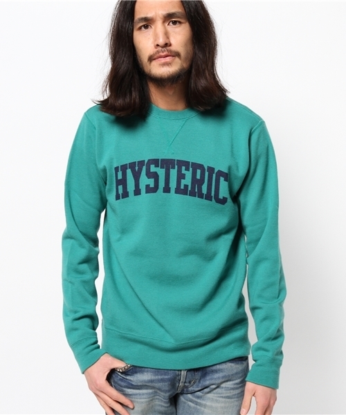 HYSTERIC GLAMOUR(ヒステリックグラマー)の「COLLEGE FRONT pt スウェット(スウェット・メンズ・レッド/グリーン/ネイビー・SMALL/LARGE/MEDIUM)」の1枚目の写真