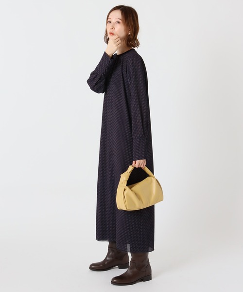 IENA(イエナ)の「ドットクルーネックワンピース◆(ワンピース・レディース・ブラック/ネイビー・38/36)」の2枚目の写真
