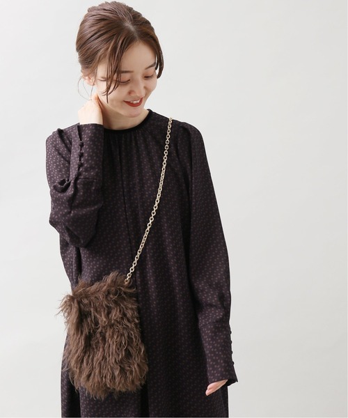IENA(イエナ)の「ドットクルーネックワンピース◆(ワンピース・レディース・ブラック/ネイビー・38/36)」の4枚目の写真