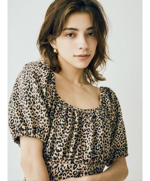 EVRIS（エヴリス）の「パフスリーブミニワンピース（ワンピース・レディース・その他1/ブラウン/ブラック・FREE）」の8枚目の写真